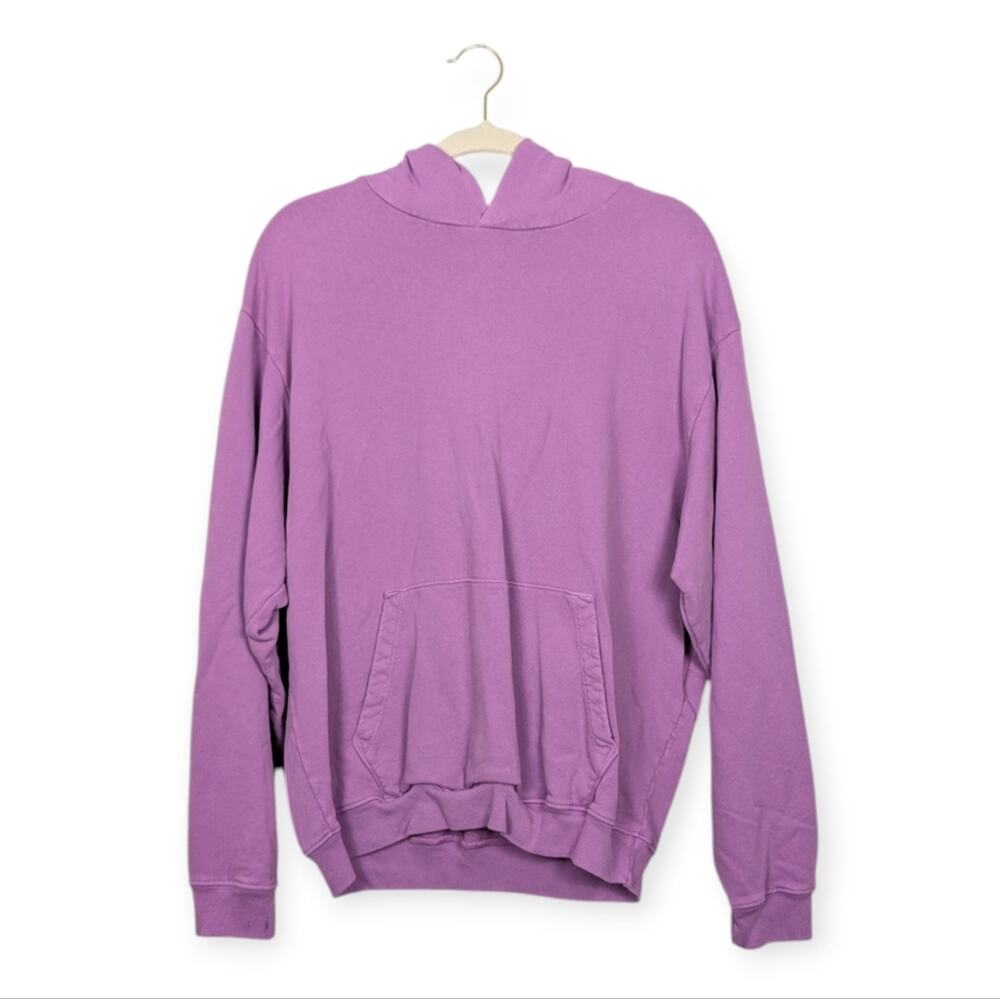 Sporty & Rich Hoodie M Purple Cotton Long Sleeve Minimal Sweatshirt Casual